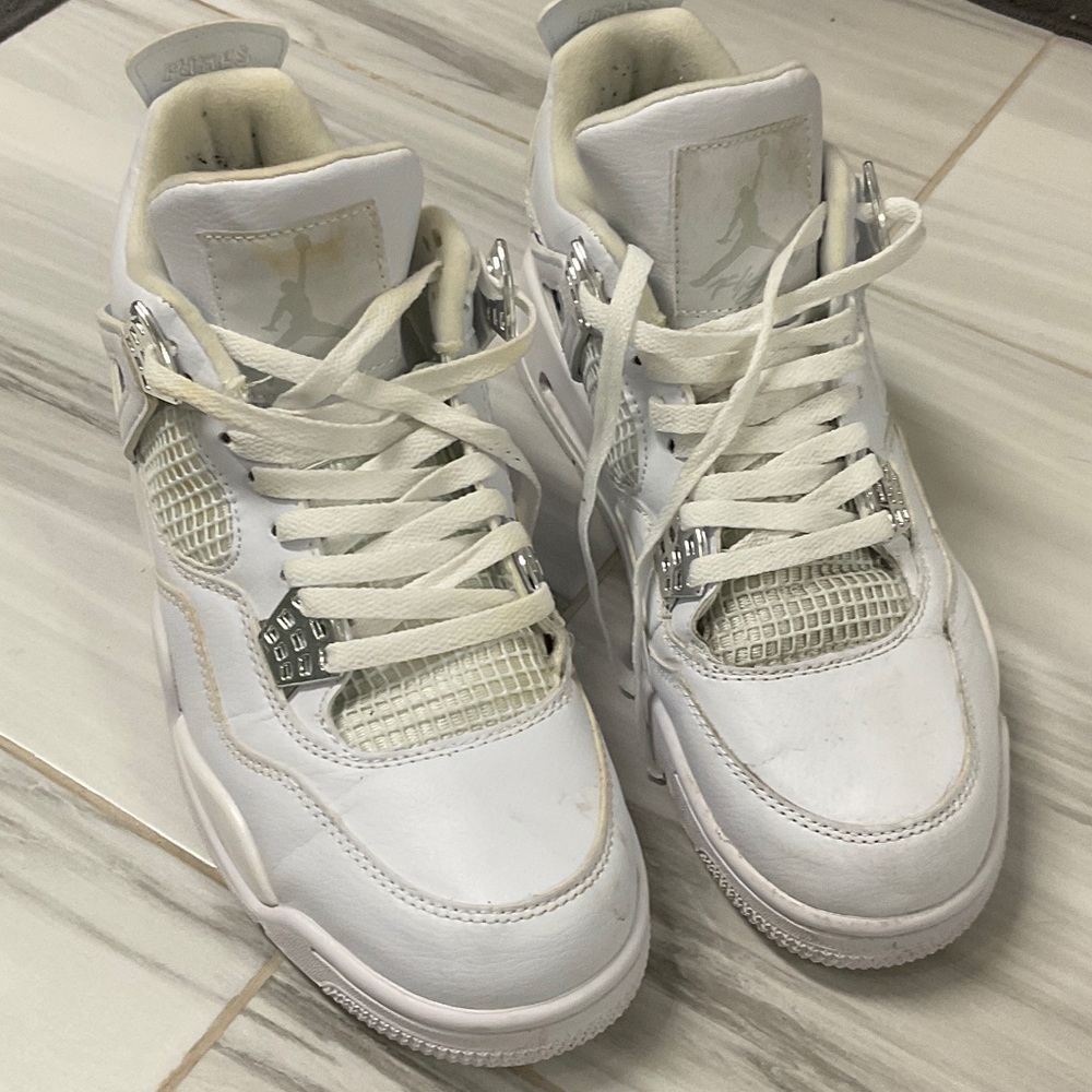 White Athletic Sneakers with Silver Accents
